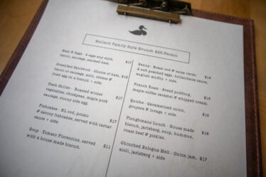 Photo gluten-free menu
